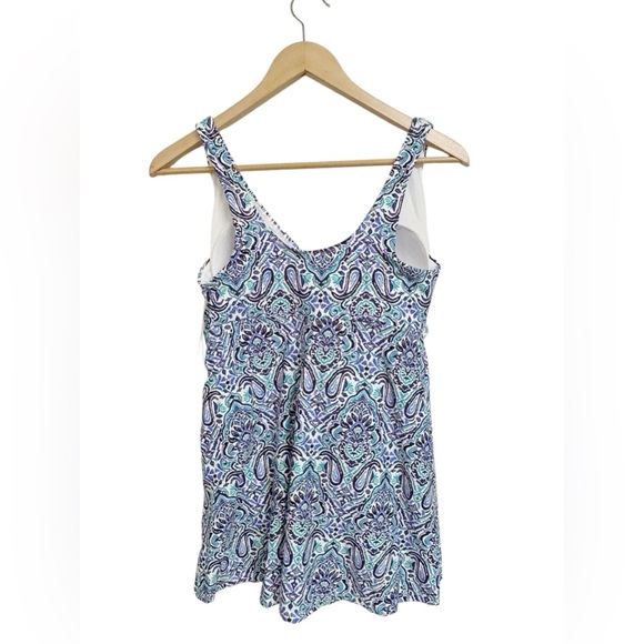 Leilani Swim Dress One Piece Blue Patterned Women’s Sz 6 NWT - Picture 4 of 10